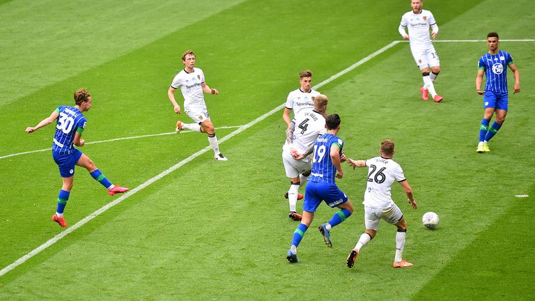 Kieran Dowell nets Wigan's third after 32 minutes