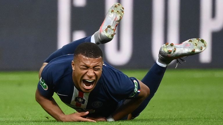 Kylian Mbappe was injured during the French Cup final