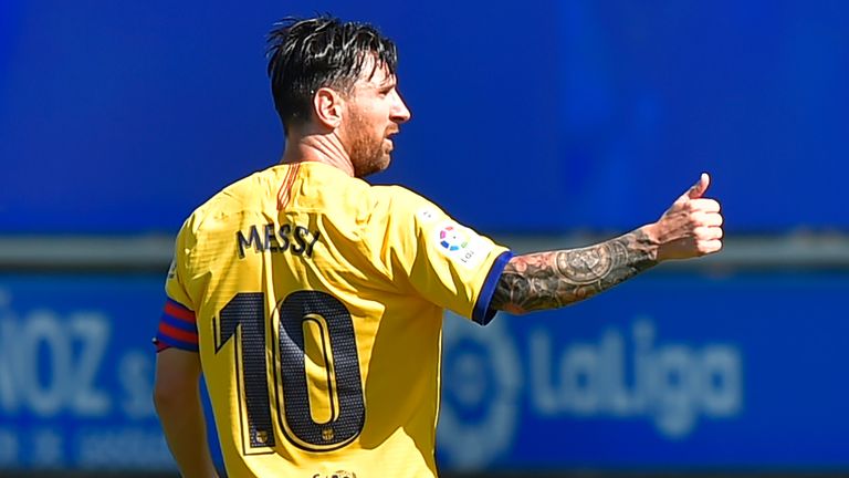 Lionel Messi scored twice as Barcelona finished the season with a convincing win