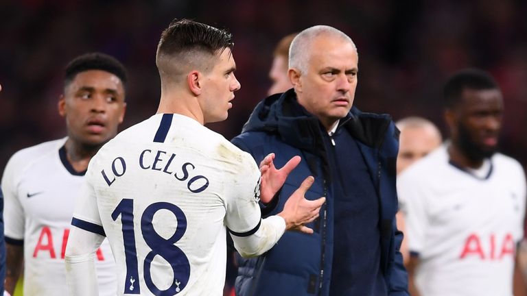 Giovani Lo Celso and Jose Mourinho in March 2020