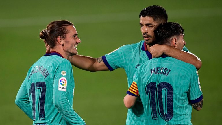 A new-look narrow front three, with Lionel Messi behind Griezmann and Luis Suarez, linked up well all evening