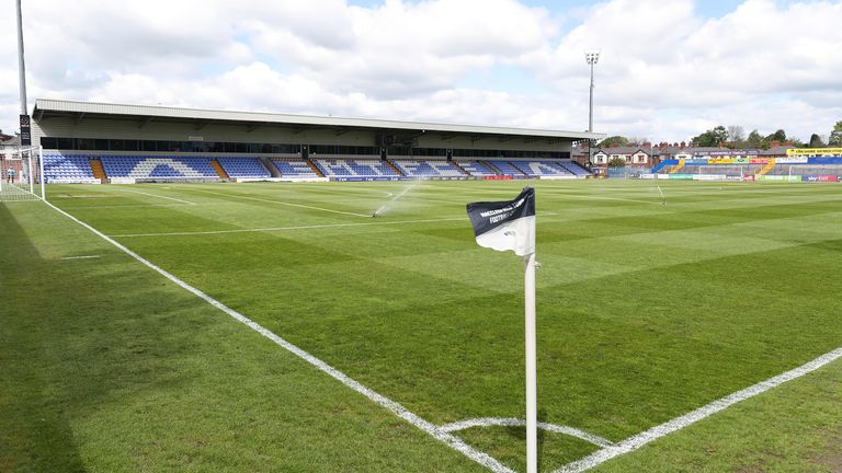 General view of Macclesfield Town's Moss Rose ground