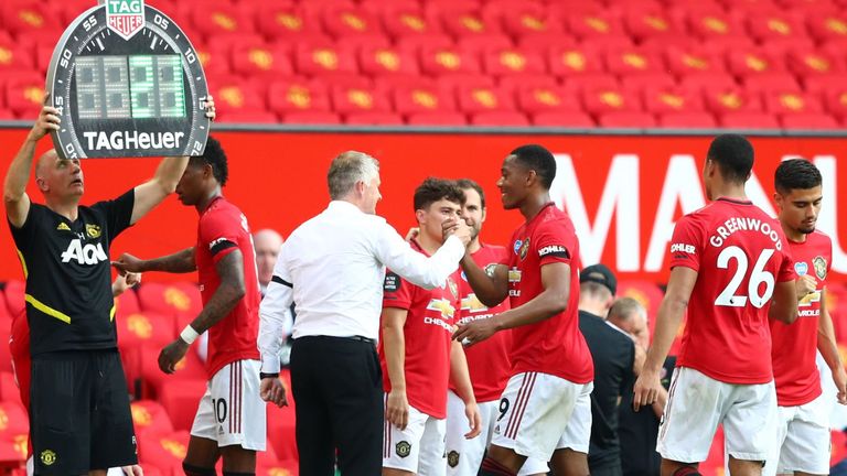 Manchester United took advantage of the new law to make five subs at once against Sheffield United