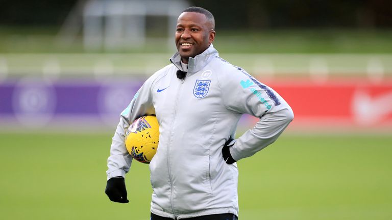 England U21 Coach Michael Johnson during a training session at St George's Park,