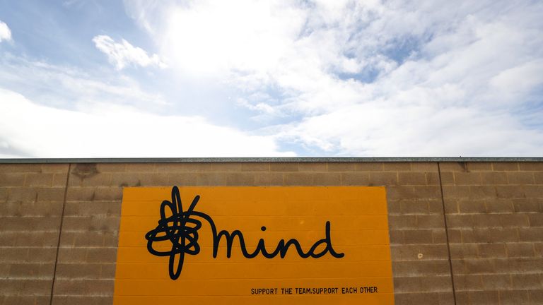 The Mind logo outside the Abbey Stadium in Cambridge