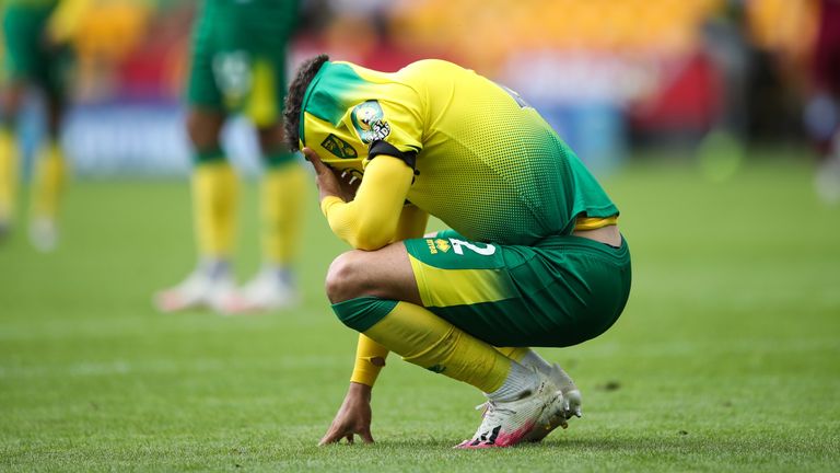 Defender Max Aarons after Norwich's relegation