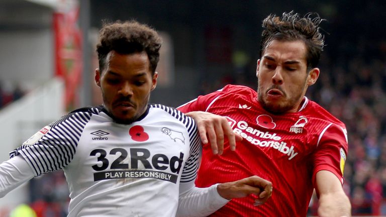 Nottingham Forest beat Derby 1-0 when the sides met at the City Ground in November
