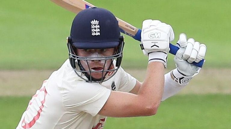 England&#39;s Ollie Pope drives behind square on day one of The Ruth Strauss Foundation Test