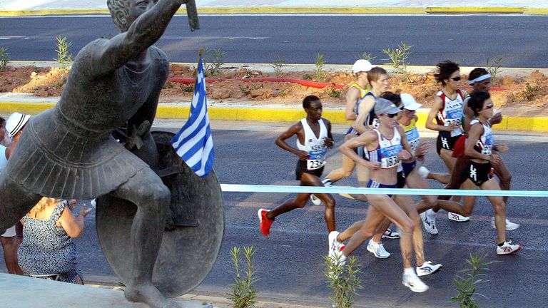 The women's marathon race at the 2004 Olympic Games in Athens