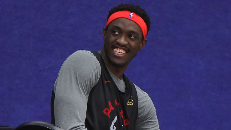 Pascal Siakam pictured during Raptors practice inside the NBA&#39;s Orlando bubble