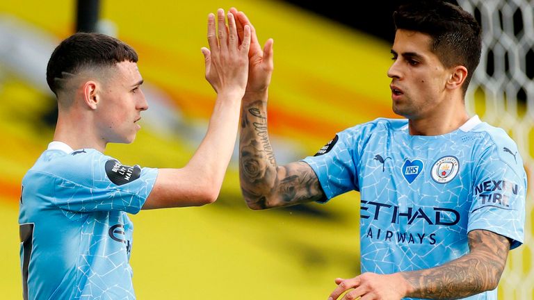 Phil Foden scored Man City's third at Vicarage Road