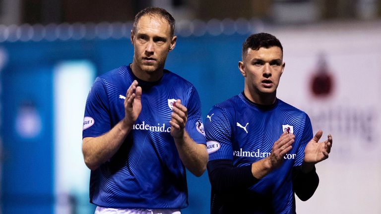 Raith Rovers' Steven Anderson (L) is pictured after the Caramel Wafer Challenge Cup tie against Elgin City at Starks Park
