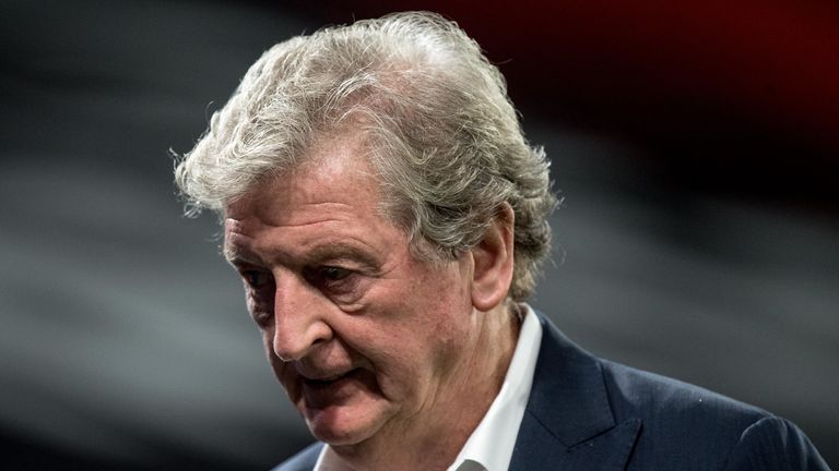 Roy Hodgson of Crystal Palace looks dejected after the Premier League match between Crystal Palace and Manchester United at Selhurst Park on July 16, 2020 in London, United Kingdom. Football Stadiums around Europe remain empty due to the Coronavirus Pandemic as Government social distancing laws prohibit fans inside venues resulting in all fixtures being played behind closed doors