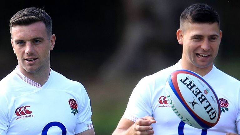 England half-backs George Ford (left) and Ben Youngs