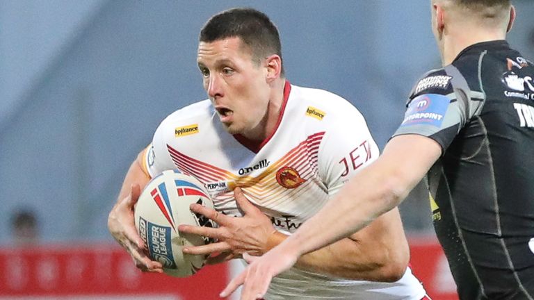 Picture by Laurent Selles/Catalan Dragons/via SWpix.com - 15/02/2020 - Rugby League - Super League - Catalans Dragons v Castleford Tigers - Stade Gilbert Brutus, Perpignan - France - Castleford's Joel Tomkins.