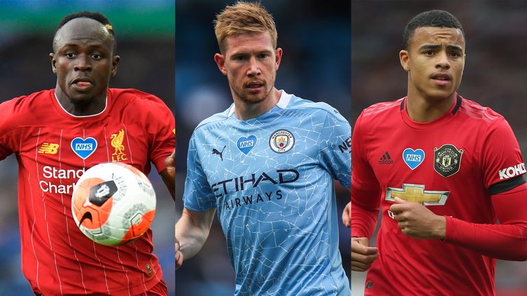 Sadio Mane, Kevin de Bruyne, Mason Greenwood