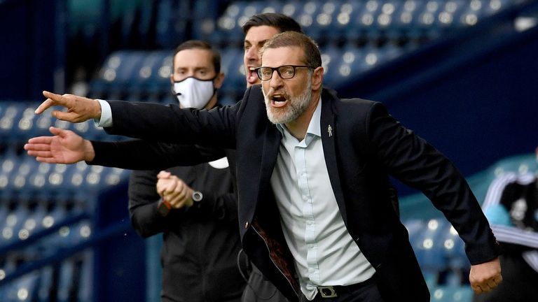 West Brom manager Slaven Bilic give instructions to his players from the sidelines