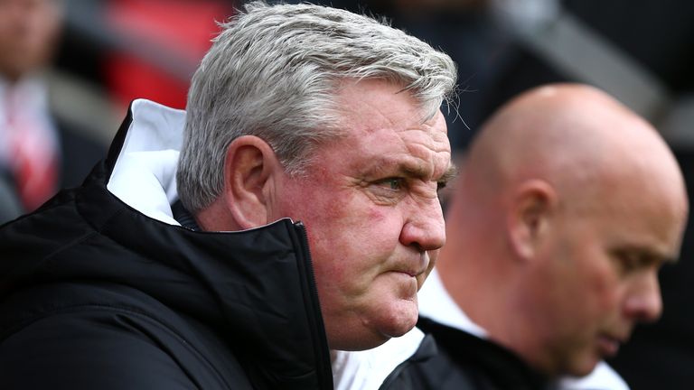 Newcastle United boss Steve Bruce looks on during the recent game against Southampton