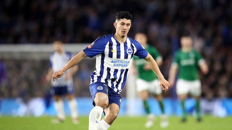 Steven Alzate in FA Cup action for Brighton in January