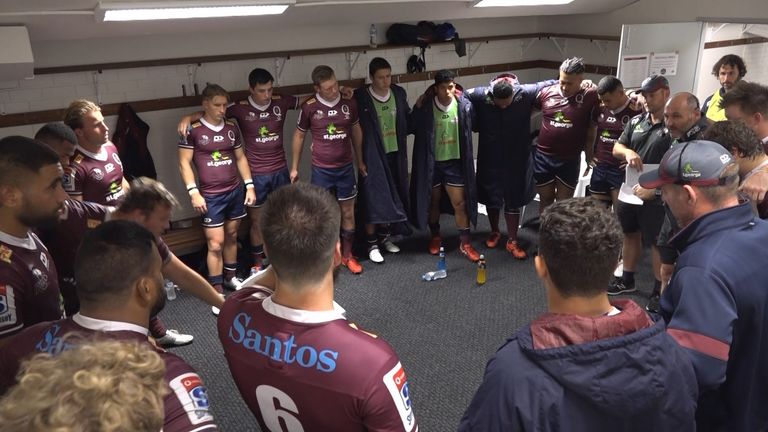 The Reds players in the changing rooms at Brookvale Oval
