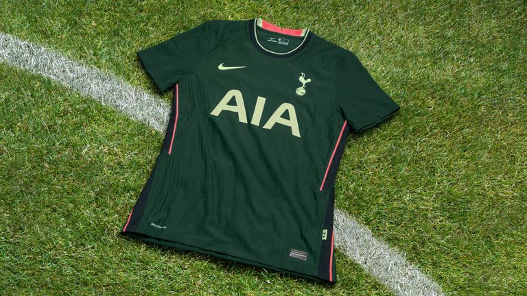 Tottenham&#39;s new dark green away kit, designed by Nike
