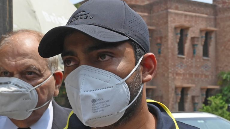 Umar Akmal, pictured here arriving at the Pakistan Cricket Board office in Lahore, can resume playing in August next year. 