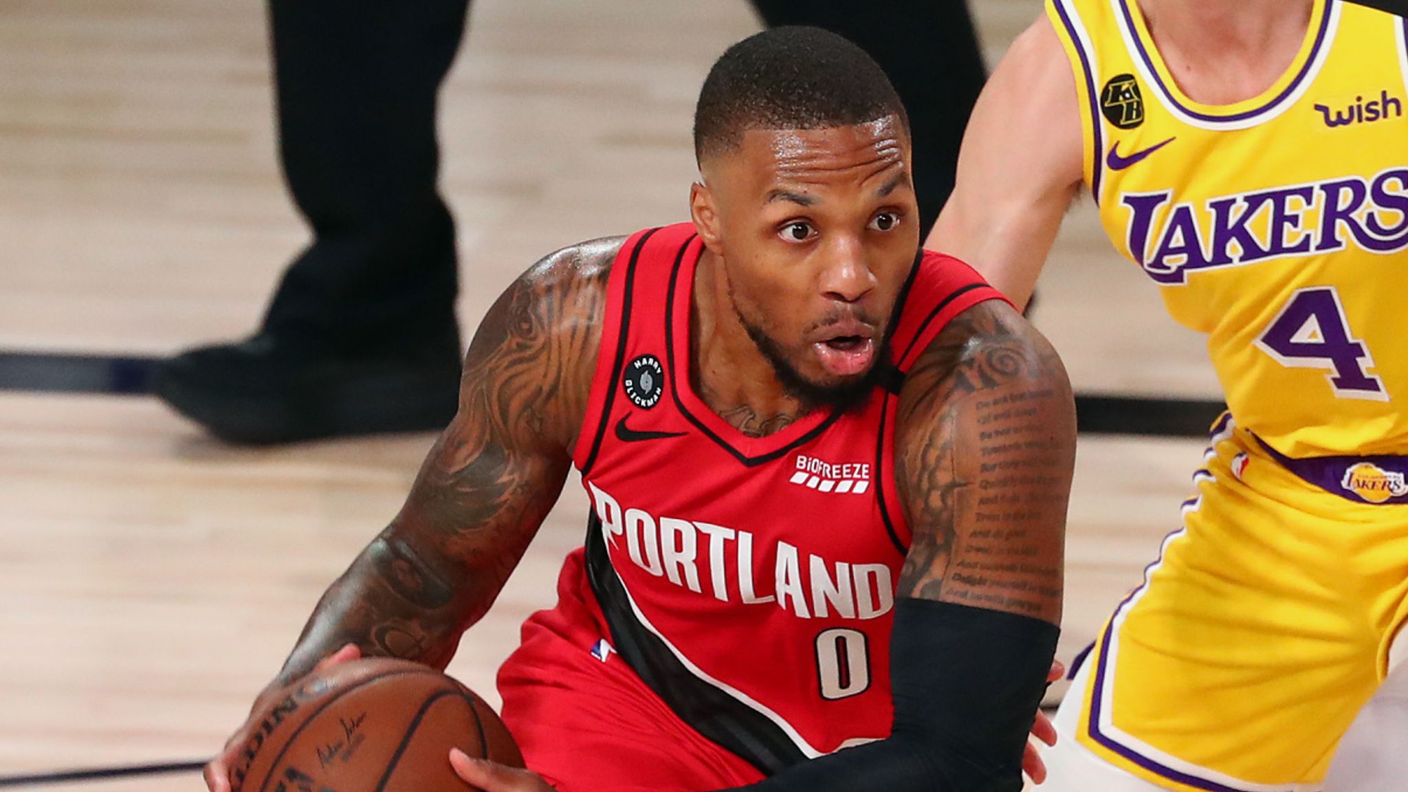 Portland Trail Blazers Damian Lillard to play in Game 3 against Los Angeles Lakers after dislocating finger NBA News Sky Sports