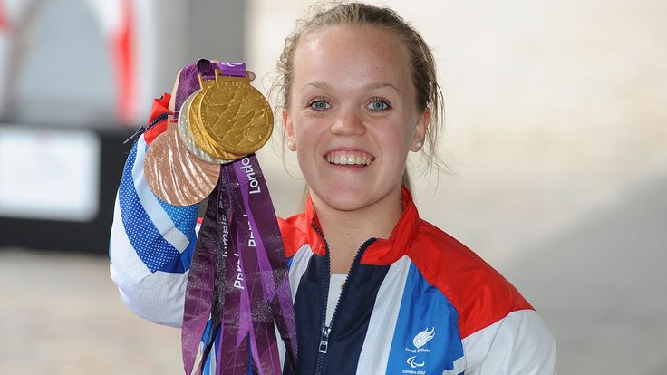 British swimmer Ellie Simmonds poses during the reception for Team GB and Paralympic GB athletes on September 10, 2012 in London, England.