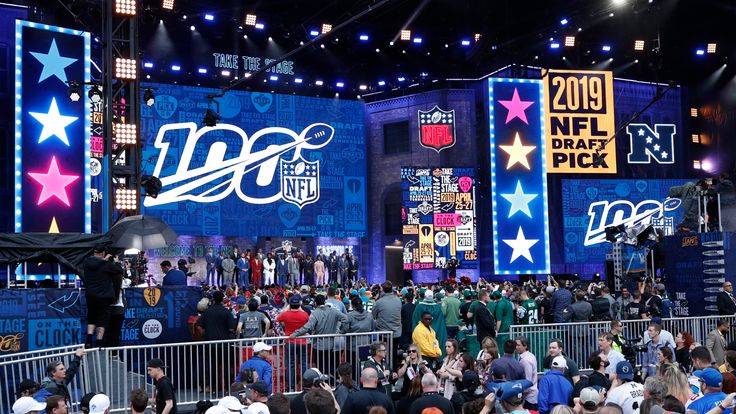 NASHVILLE, TN - APRIL 25: General view of the stage and signage prior to the start of the first round of the NFL Draft on April 25, 2019 in Nashville, Tennessee. (Photo by Joe Robbins/Getty Images)