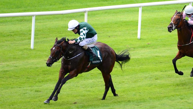 Lucky Vega ridden by Shane Foley wins the Keeneland Phoenix Stakes at the Curragh 