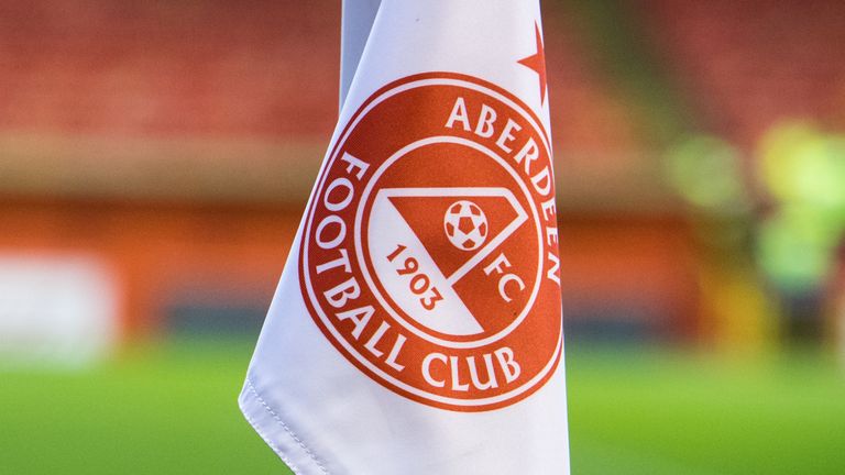 Corner flag at Aberdeen&#39;s Pittodrie Stadium