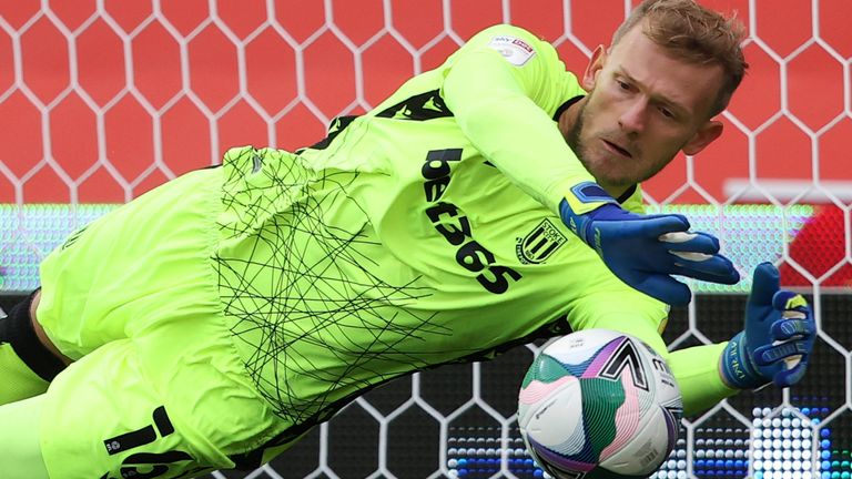 Adam Davies saved twice during Stoke's penalty shootout with Blackpool