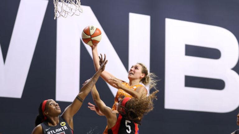 Alanna Smith of the Phoenix Mercury shoots the ball against the Atlanta Dream