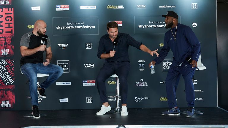 HANDOUT PICTURE COMPLIMENTS OF MATCHROOM BOXING.Alen Babic and Shawndell Winters Final Press Confrence ahead of their heavyweight bout on saturday Night..20 August 2020.Picture By Mark Robinson.                   