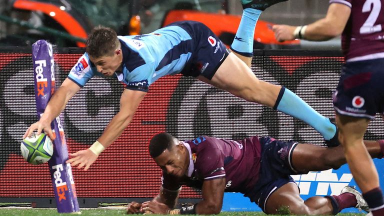 Despite some impressive acrobats, Alex Newsome was denied a try