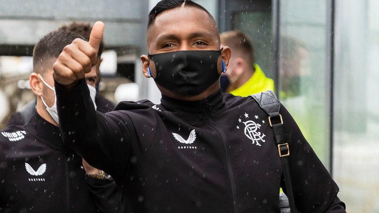 Alfredo Morelos was at Glasgow Airport with the rest of the Rangers squad