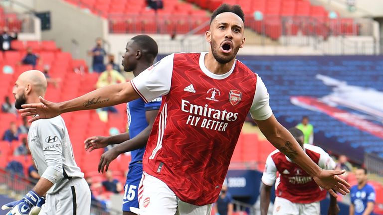 Pierre-Emerick Aubameyang's double sealed Arsenal's record 14th FA Cup final victory