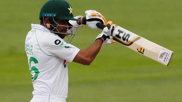 Babar Azam in action for Pakistan