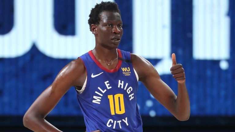 Bol Bol in action for the Nuggets in Orlando