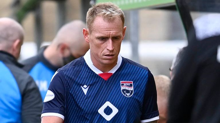 Ross County's Carl Tremarco trudges off after being red-carded at Livingston