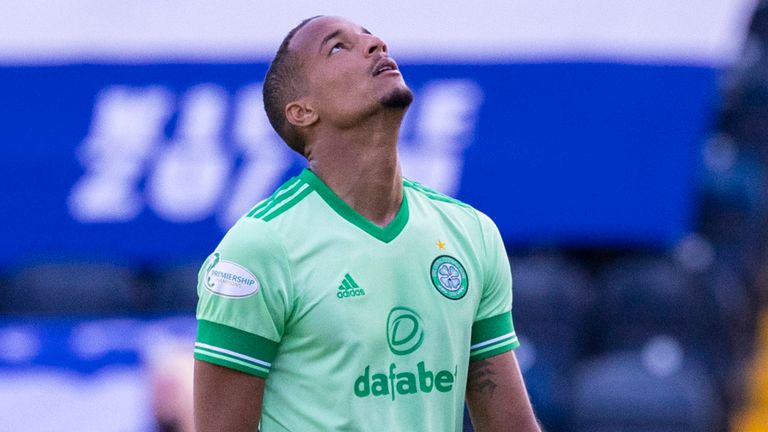 Celtic's Christopher Jullien is frustrated at full time after they drew 1-1 at Kilmarnock