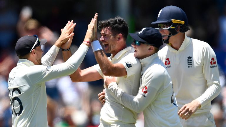 James Anderson took 5-40 as England recorded their first Test win over South Africa in Cape Town for 63 years