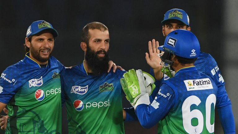Moeen Ali in Pakistan Super League action for Multan Sultans