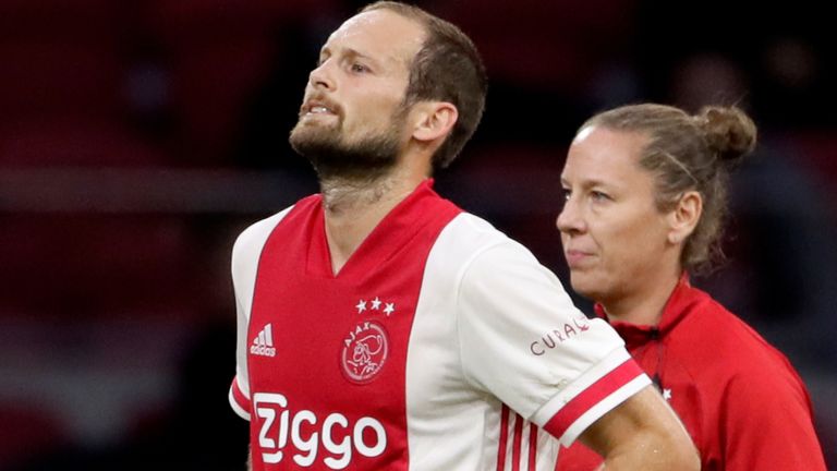 Daley Blind was forced off during Ajax's friendly against Hertha Berlin