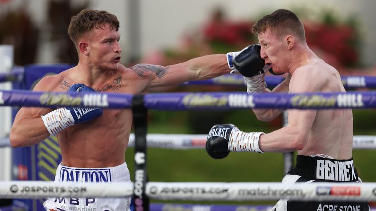 HANDOUT PICTURE COMPLIMENTS OF MATCHROOM BOXING.Dalton Smith v Nathan Bennett, Super Lightweight Contest, Matchroom Fight Camp..1st August 2020..Picture By Mark Robinson.
