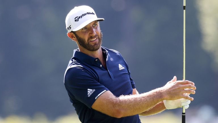 Dustin Johnson at the final round of the Northern Trust