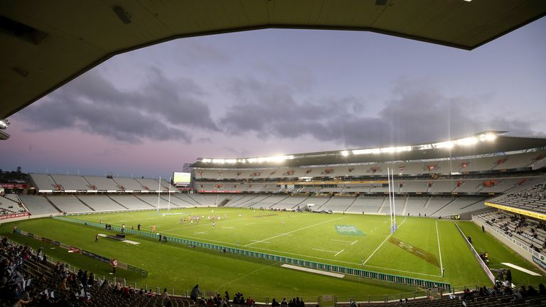 An general view of Eden Park during the round one Mitre 10 Cup match between Auckland and Counties Manukau at Eden Park on August 18, 2018 in Auckland, New Zealand.