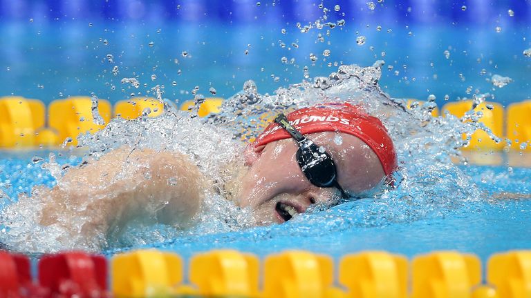 Ellie Simmonds of Great Britain competes in the Women's 100m Freestyle -S6 Final, on day ten of the London 2012 Paralympic Games at the Aquatics Centre on September 08, 2012 in London, England