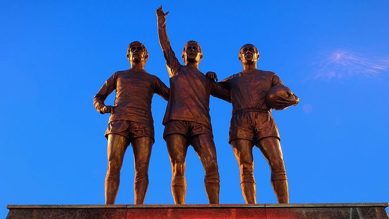 Charlton's brother Bobby has been immortalised alongside George Best and Denis Law outside Old Trafford