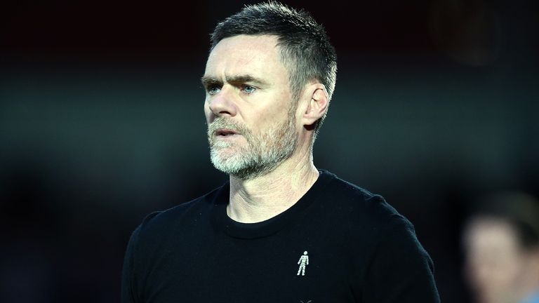 Salford City manager Graham Alexander looks on during the Sky Bet League Two match between Salford City and Northampton Town at The Peninsula Stadium on January 11, 2020 in Salford, England